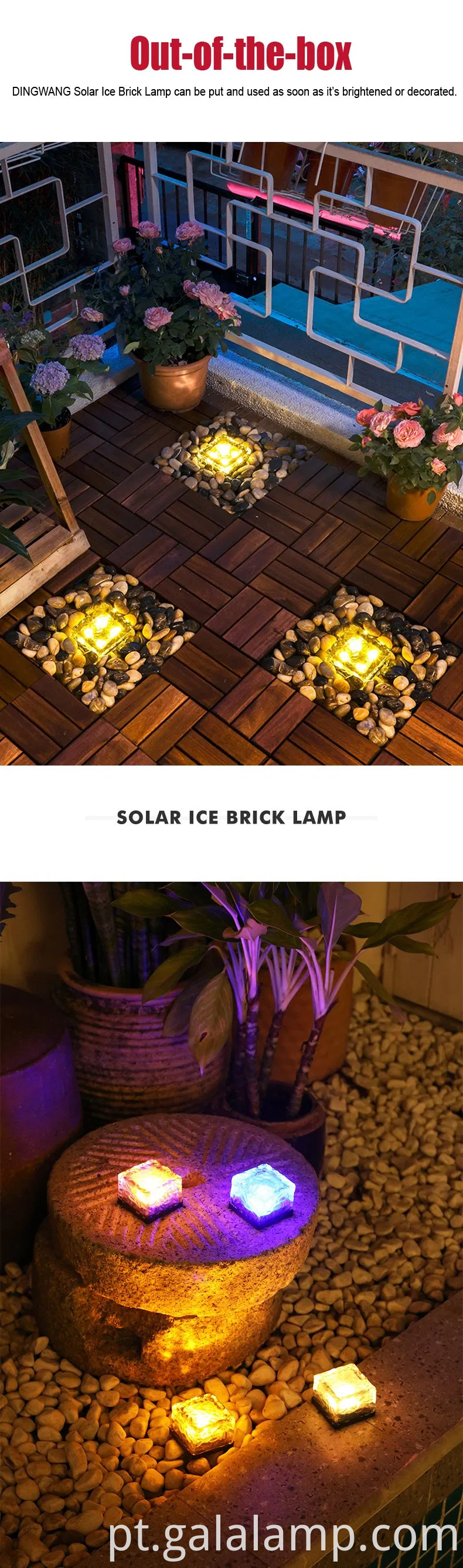 Luzes de vidro de cristal movido a energia solar para espaços ao ar livre